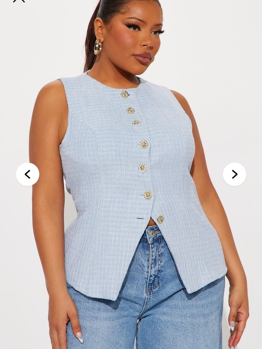 FashionNova Exquisite Taste Tweed Vest XL